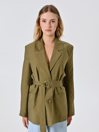 Giacca Verde Militare con Cintura