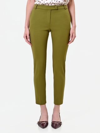 Pantaloni a sigaretta verde olio