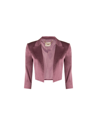 Cropped Antique Pink Satin Jacket