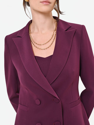 Zweireihiger Studio-Blazer aus Crêpe in Bordeauxrot