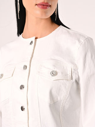 Weiße Jeansjacke
