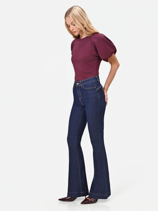 High-Waisted Blue Flared Jeans