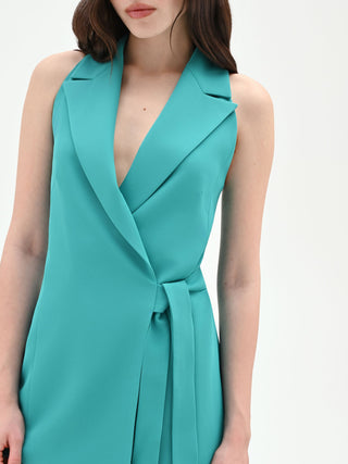 Gilet turchese azzurro a portafoglio