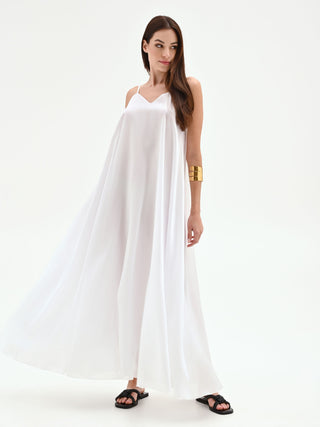 Abito lungo panna bianco stile sottoveste