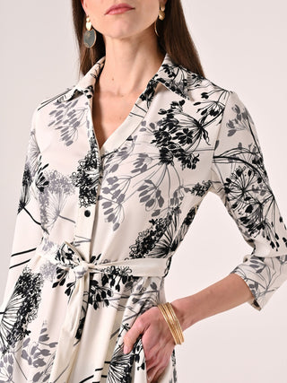 Chemisier stampa Floreale Black & White