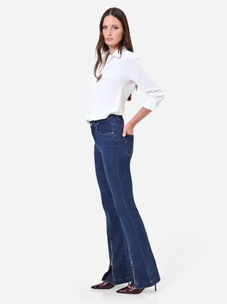 Front-Split Flare Jeans
