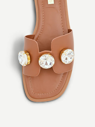 Sandali bassi effetto Cuoio con Pietre