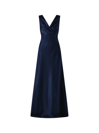 Abito Lungo in Raso Strutturato Blu