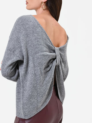 Grey Boat Neck Sweater