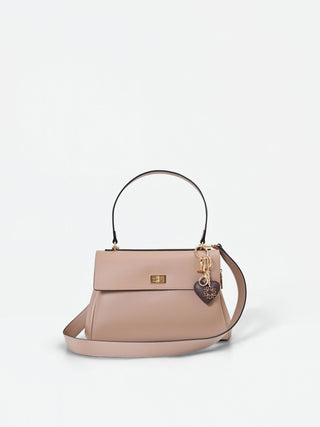 Borsa a mano tortora beige con foulard