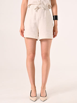 Shorts Beige in Lino Cotone