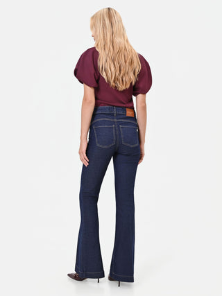 High-Waisted Blue Flared Jeans