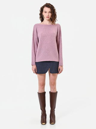 Pullover in Altrosa mit U-Boot-Ausschnitt