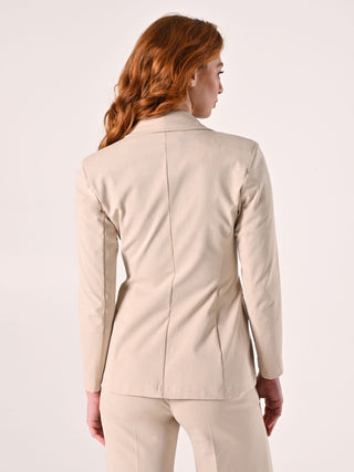 Beige Jacket in Textured Fabric