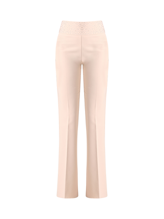 Pantaloni Beige con Strass