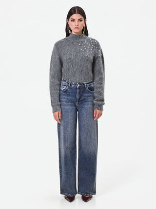 Pantaloni jeans a gamba dritta blu indaco