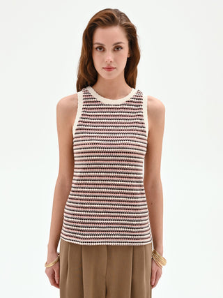 Chocolate Striped Knit Top