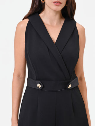 Black Playsuit with Jewel Buttons