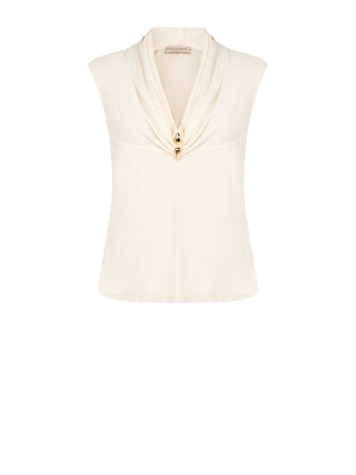 Jewelled Curvy Beige Blouse