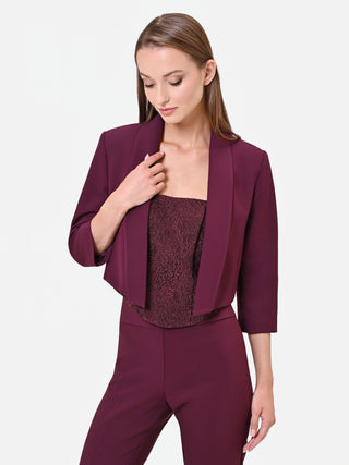 Burgundy Red Cropped Jacket