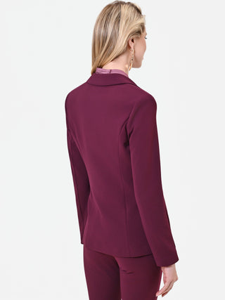 Bordeauxroter Zweireiher-Blazer aus Scuba-Crêpe
