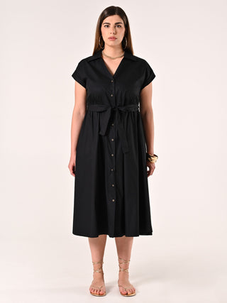 Chemisier Curvy in Cotone Nero