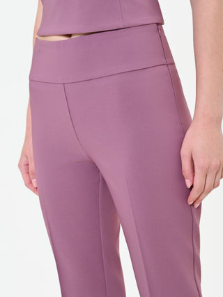 Pantalone rosa antico a vita alta