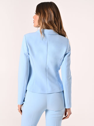 Double-breasted Jacket in Light Blue Technical Fabric