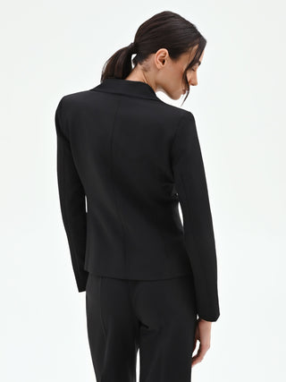 Black Blazer with Monogram Button