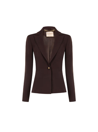 Giacca monopetto moro marrone