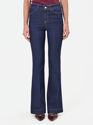 High-Waisted Blue Flared Jeans