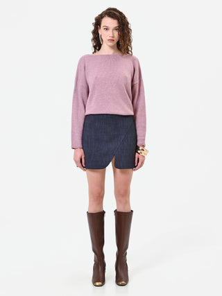 Navy Wrap Miniskirt