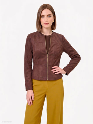 Chocolate Brown Dainetto Effect Jacket
