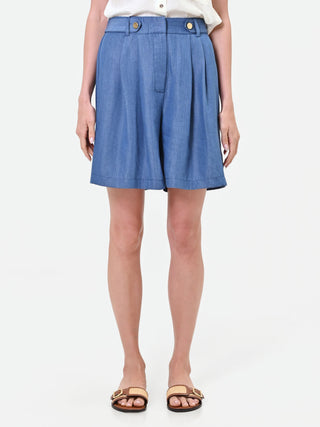 Blaue Bermudashorts aus Lyocell