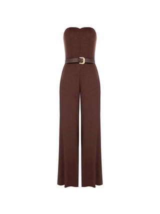Brown Wide-Leg Jumpsuit