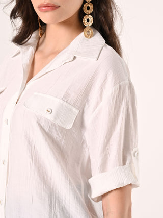 Crinkled Viscose-Blend Shirt