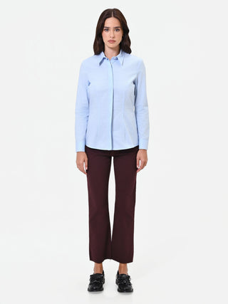 Fitted Light Blue Cotton Shirt
