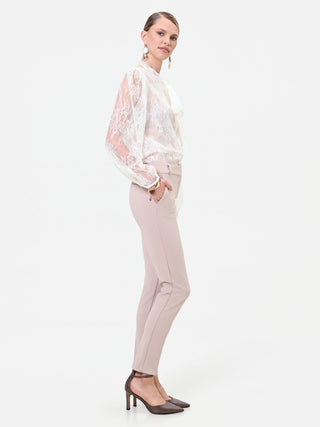 Pantalone skinny tortora beige