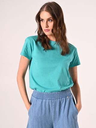 Bawełniany T-shirt akwamaryna