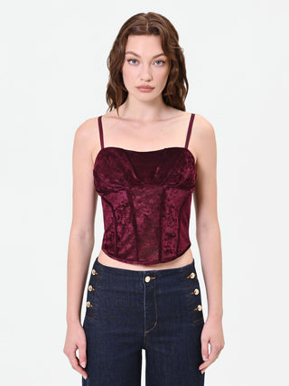 Burgundy Velvet Corset Top
