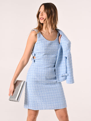 Bow Dress in Tweed with Micro Sequins