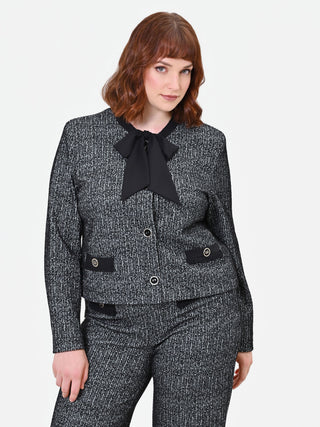 Giacca Curvy in bouclé nera