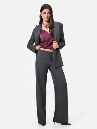 Dunkelgraue Hose mit geradem Bein