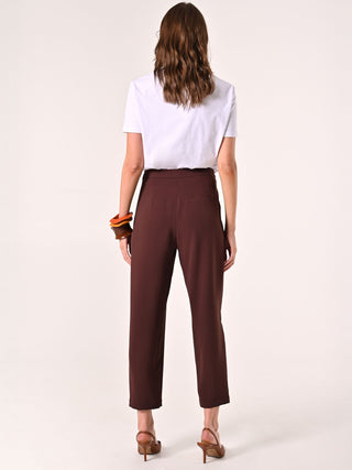 Textured Chocolate Trousers