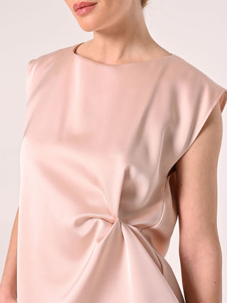 Pink Satin Sleeveless Top