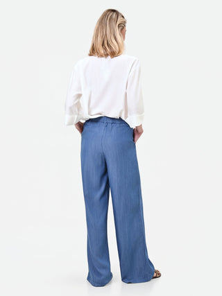 Weite blaue Lyocell-Hose