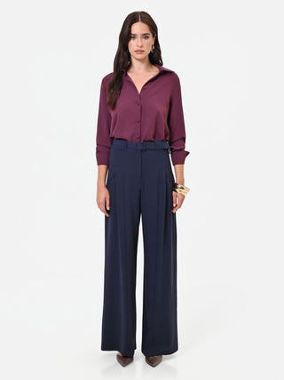 Pantalone palazzo blu navy