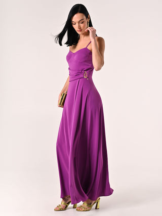 Robe longue couleur violet iris