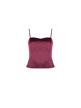 Burgundy Red Satin Bustier Top Giorgia Palmas x Rinascimento