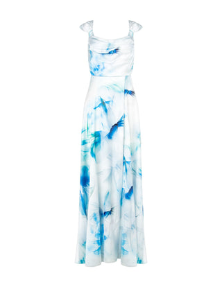 Robe imprimé fleuri à lacets bustier